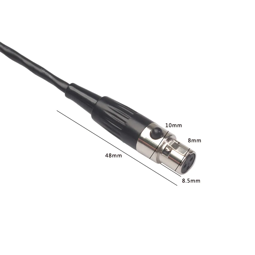 0.3m Mini XLR 3Pin Female to 3Pin Male Audio Adapter Cable Shielded Copper Microphone Connector Wire Cord - Black