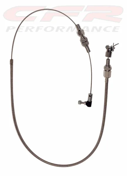 24" STAINLESS BRAIDED THROTTLE CABLE KIT - UNIVERSAL