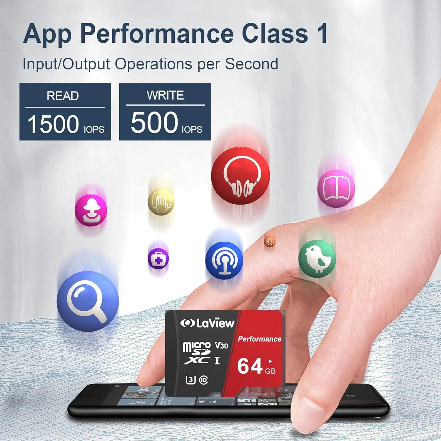 64GB Micro SD Card, Micro SDXC UHS-I Memory Card