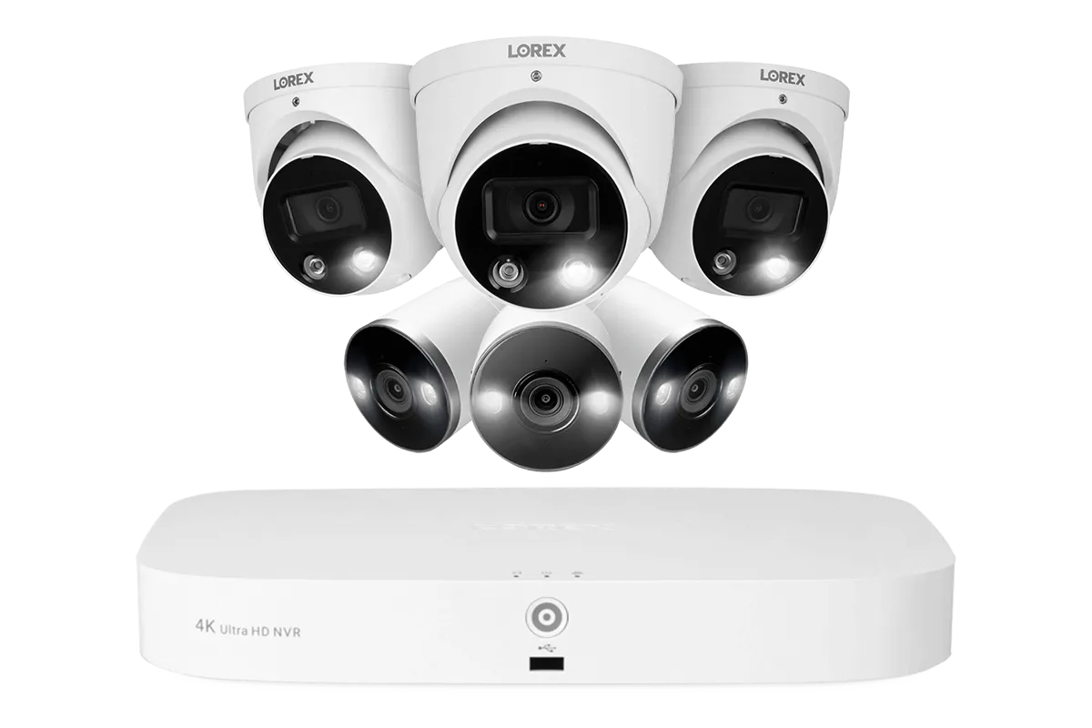 8-Channel Fusion NVR System with Dome and Bullet Smart Deterrence 4K IP Cameras