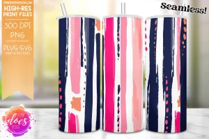 Abstract Stripes Seamless Tumbler - 4 - Sublimation/Printable Design