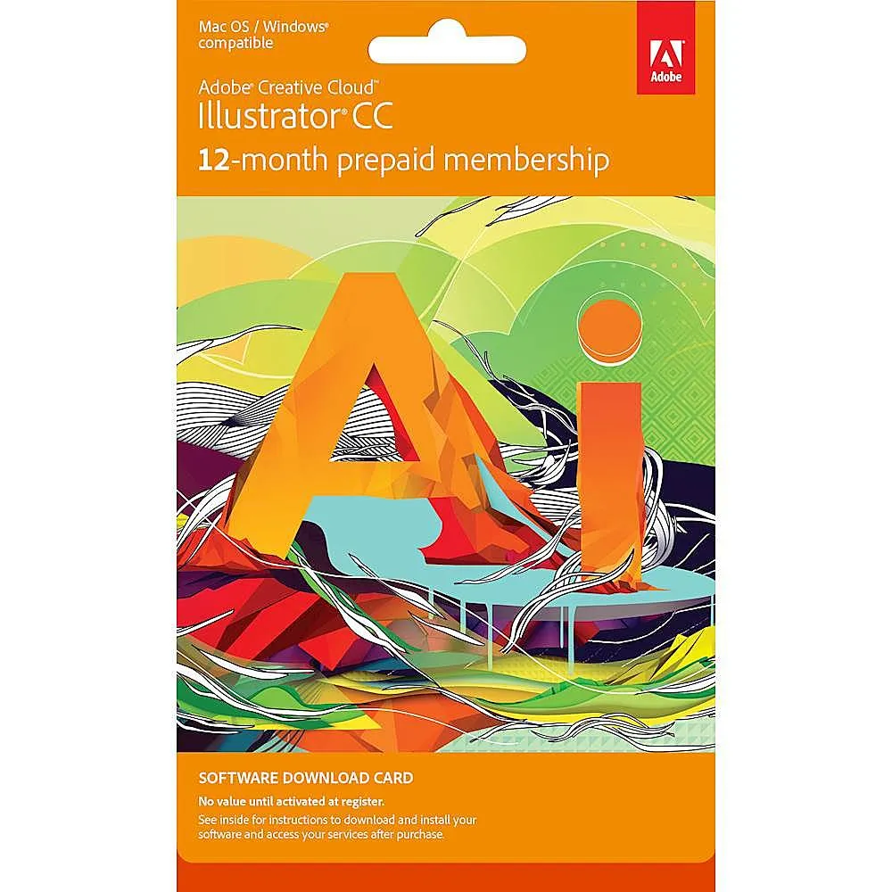 Adobe - Illustrator CC (1-Year Subscription) - Mac OS, Windows