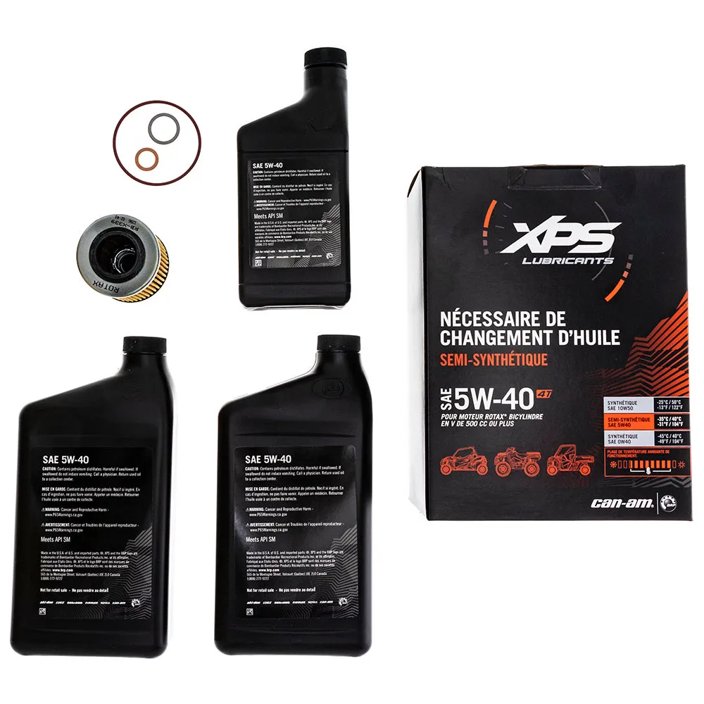 BRP 779258 Can-Am 5W-40 XPS Synthetic Blend Oil Change Kit OEM Ski-Doo 500cc or More