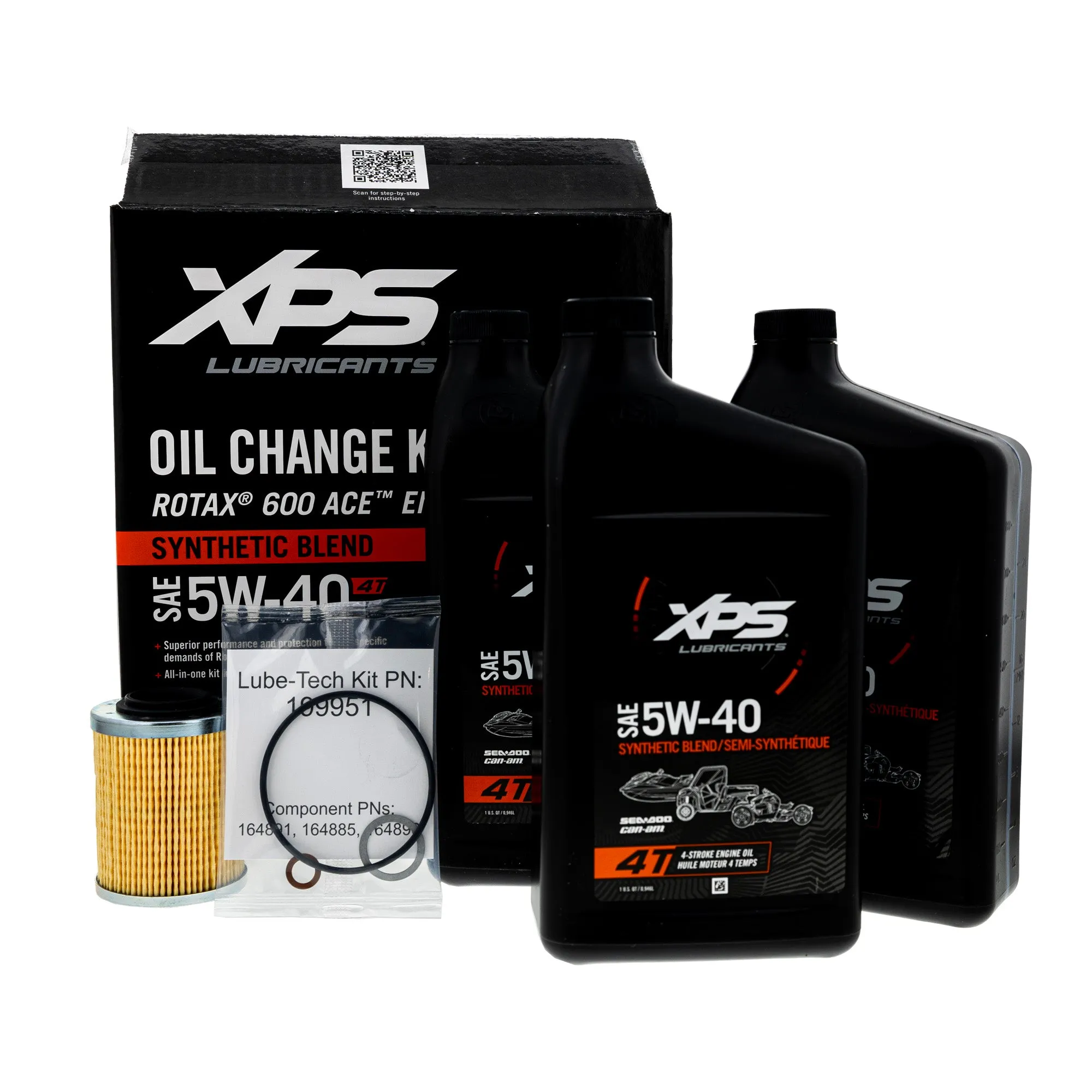 BRP 9779298 Can-Am 4T 5W-40 Synthetic Blend XPS Oil Change Kit Rotax 500cc Twin