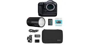 Canon EOS R3 Mirrorless Camera & Flashpoint XPLOR 100 Pro, Mono light- Portable Light Bundle