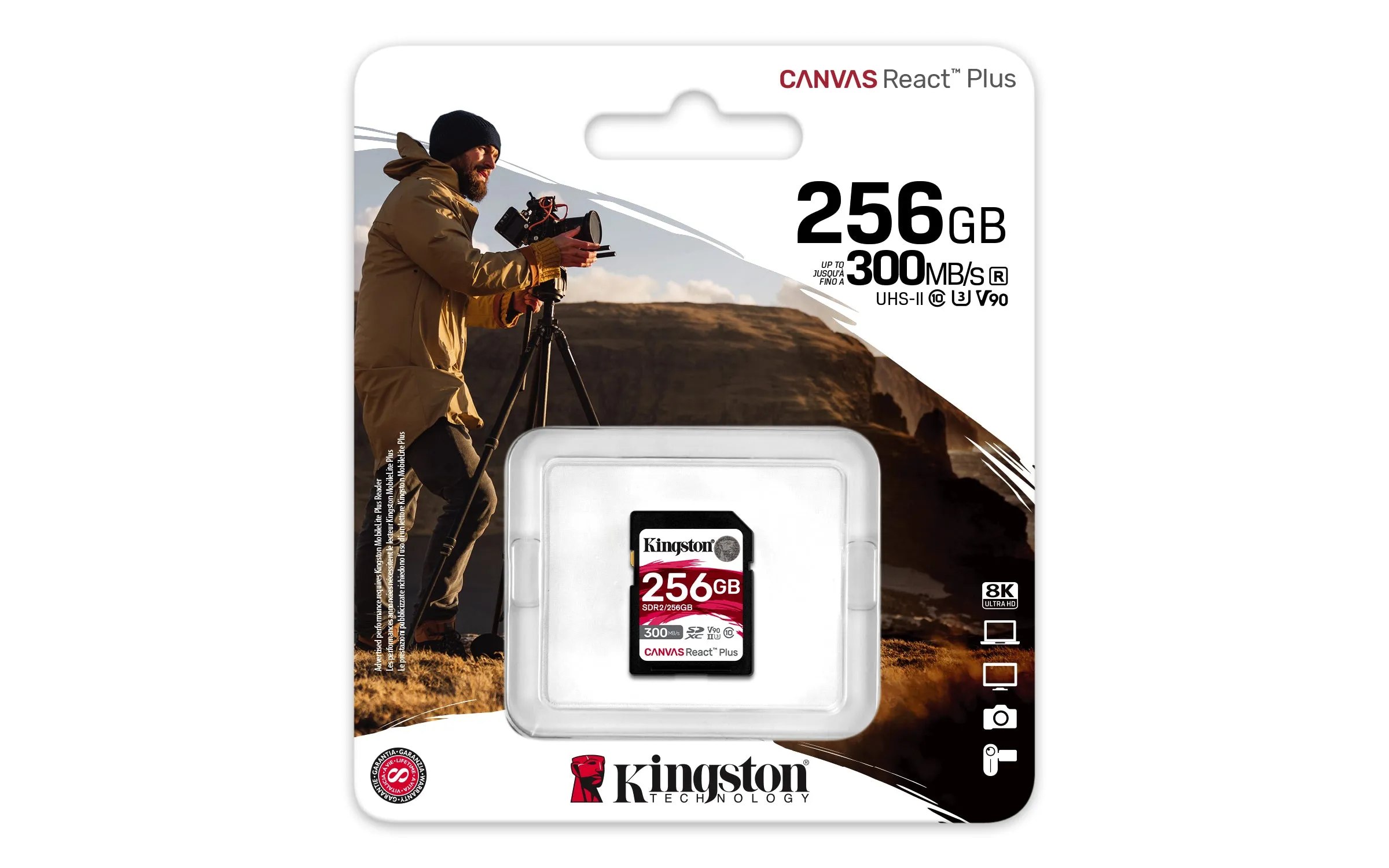 Card 256Gb Kingston Canvas React Plus Sdxc 300Mb/S