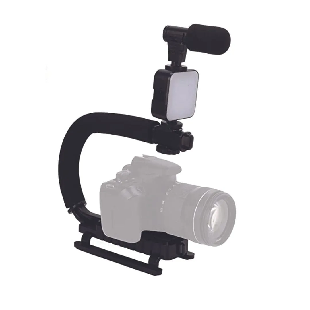 CONQUEROR -  Professional Bluetooth Vlogging Microphone with Anti-Shake Bracket and LED Light