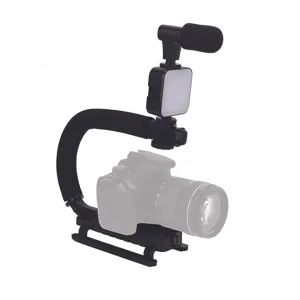 CONQUEROR -  Professional Bluetooth Vlogging Microphone with Anti-Shake Bracket and LED Light
