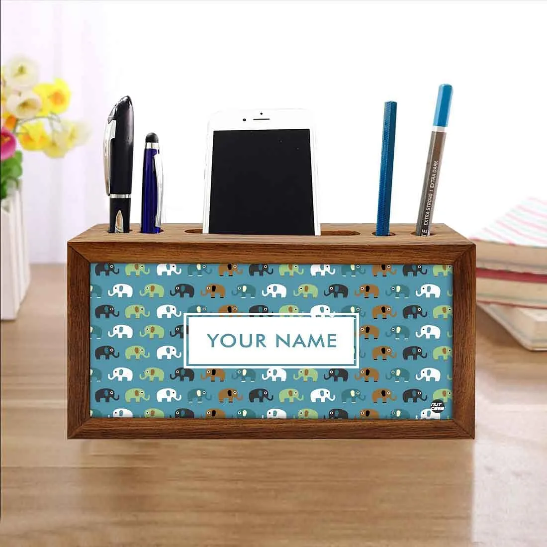 Customized Wood desk accessories - Elephants