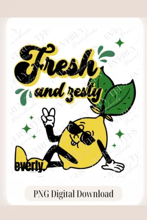 Fresh and Zesty Retro Design PNG Download