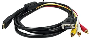 Hdmi To 3 Rca   Vga Cable M/M 1.8Ft/6Ft