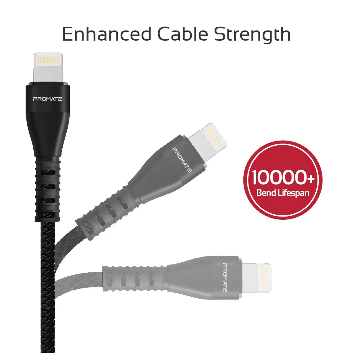 High-Speed Fast Charging Syncing 2A Lightning Connector Cable with 1.2m Tangle Free Cord