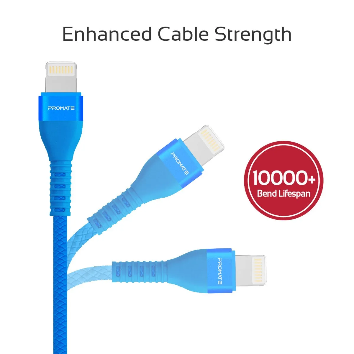 High-Speed Fast Charging Syncing 2A Lightning Connector Cable with 1.2m Tangle Free Cord