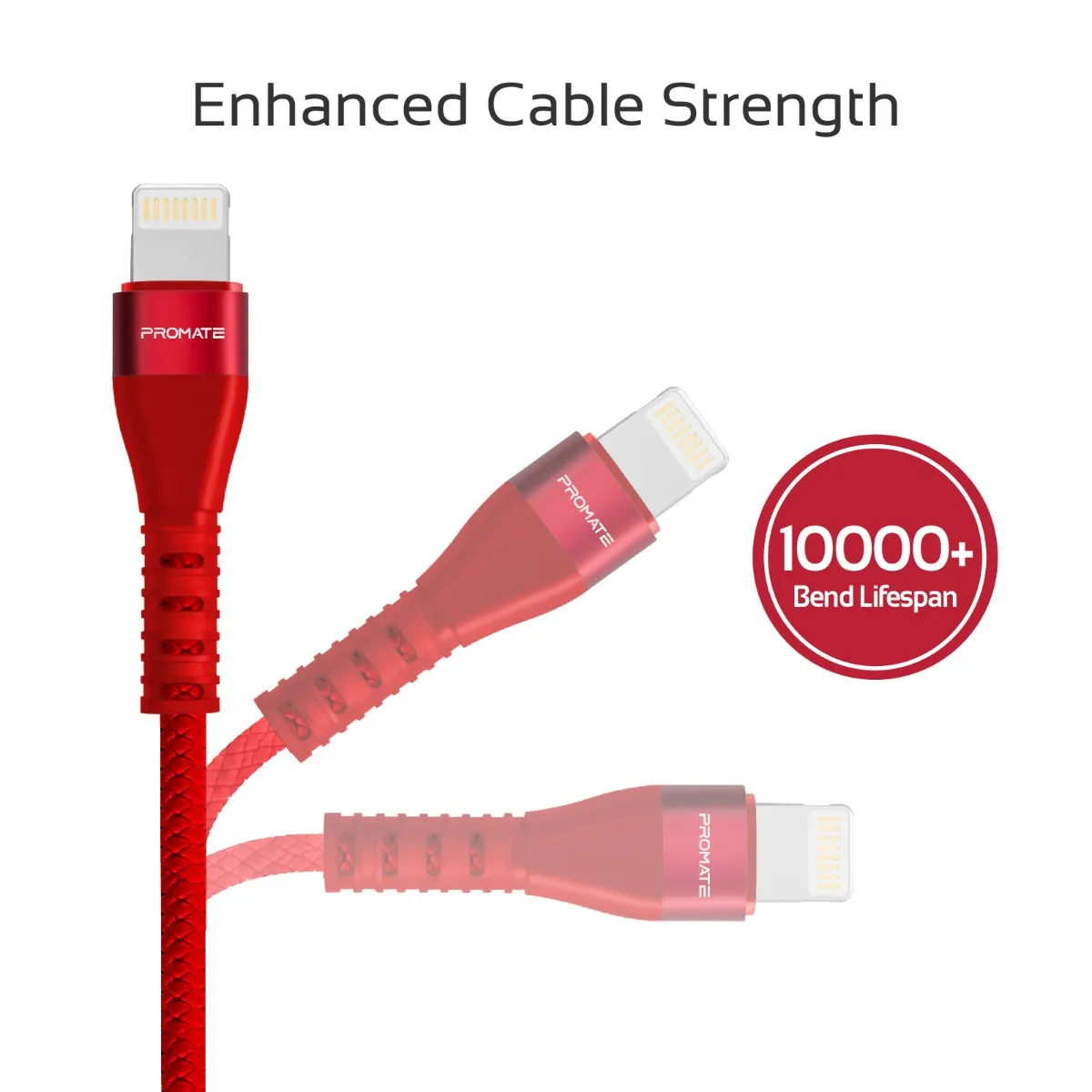 High-Speed Fast Charging Syncing 2A Lightning Connector Cable with 1.2m Tangle Free Cord