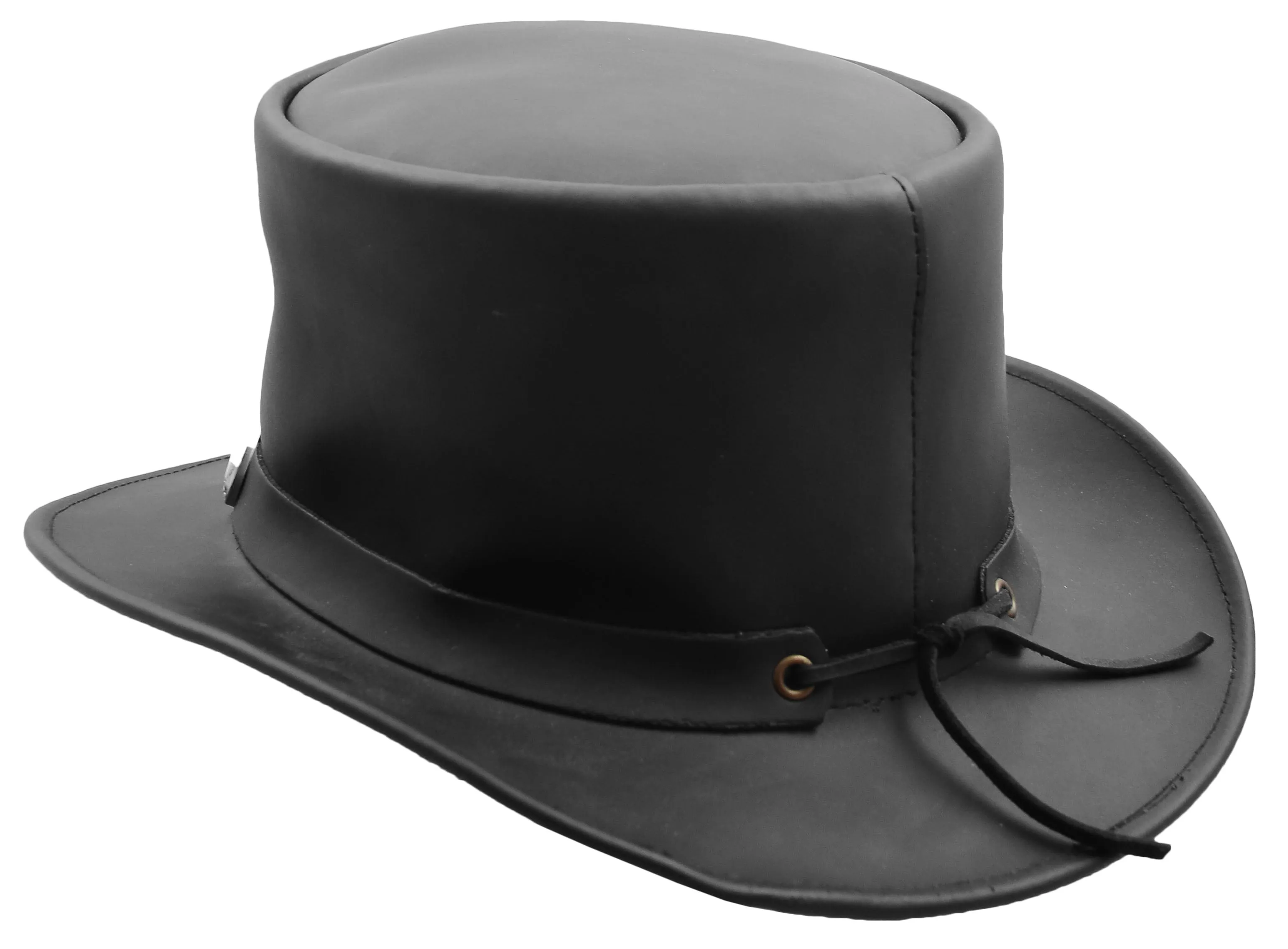 Leather Durable Cowhide Top Hat Caps Loxton Black