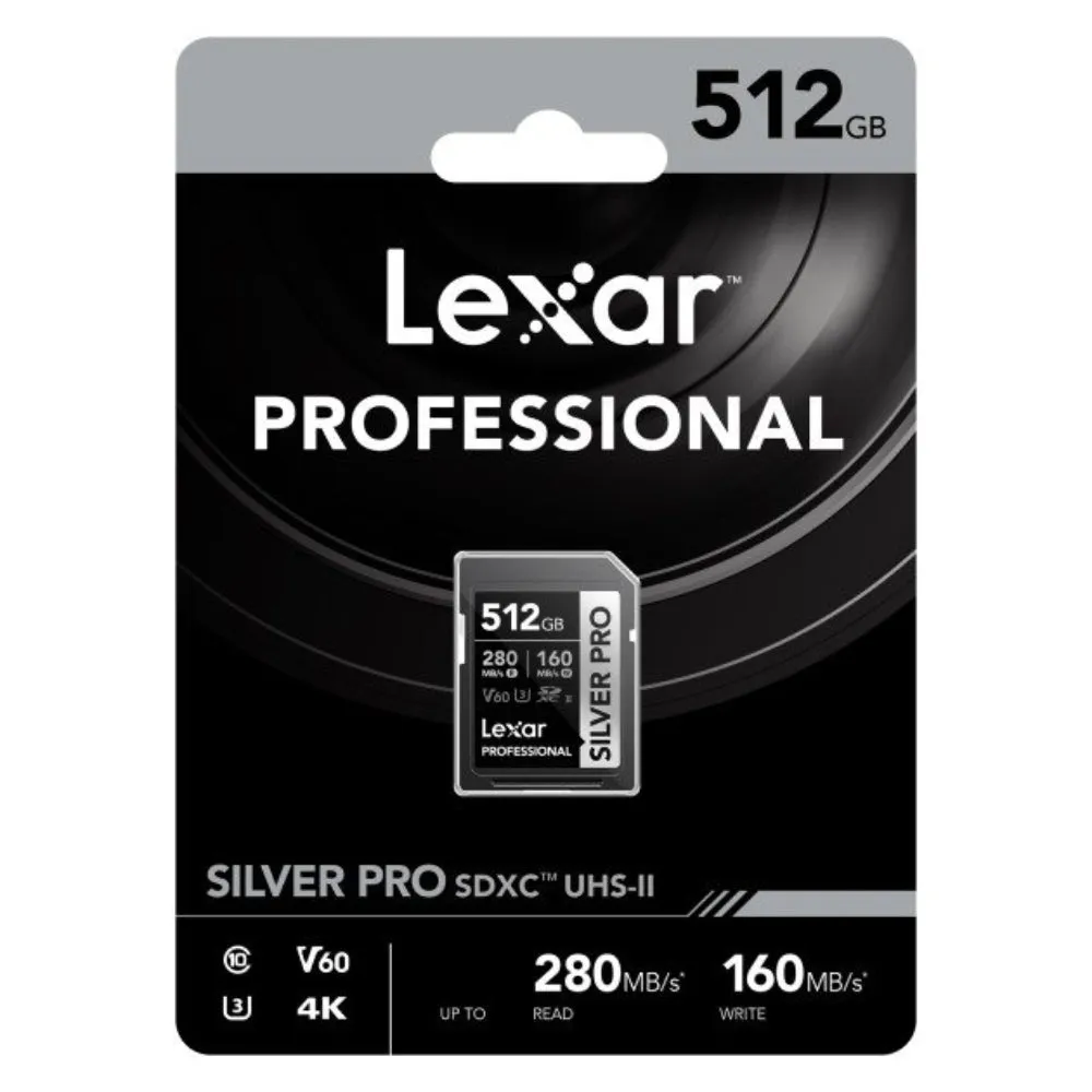 Lexar Professional Silver Pro 512GB SDXC UHS-II 280MB/s Memory Card - V60