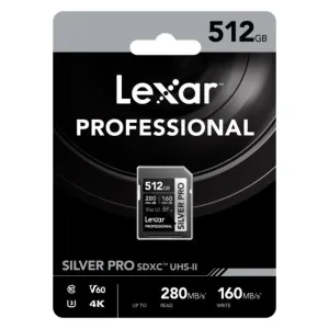 Lexar Professional Silver Pro 512GB SDXC UHS-II 280MB/s Memory Card - V60