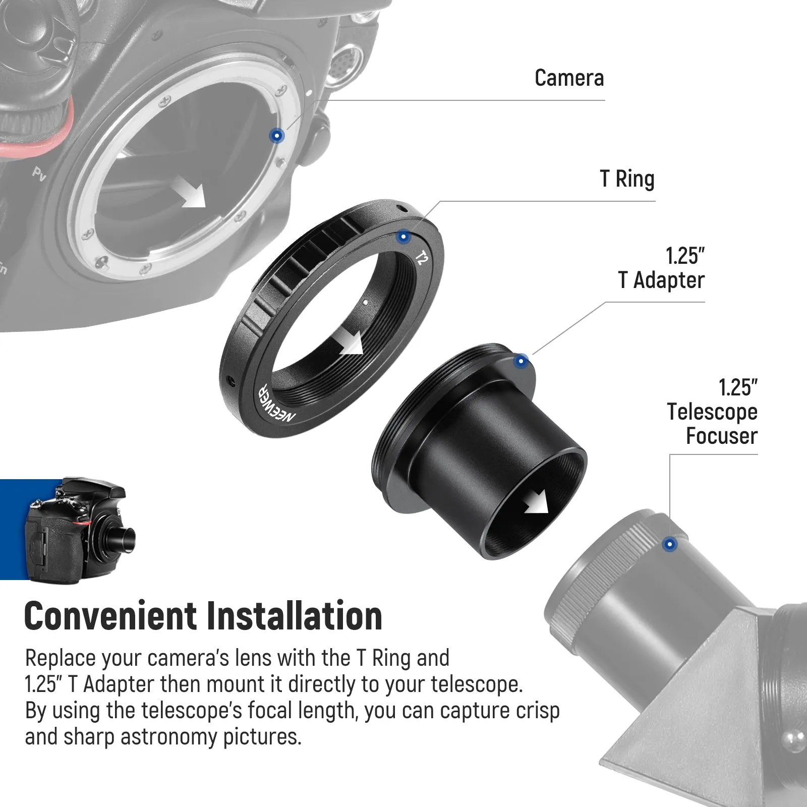 NEEWER LA-04 T Ring For Nikon F Mount Cameras