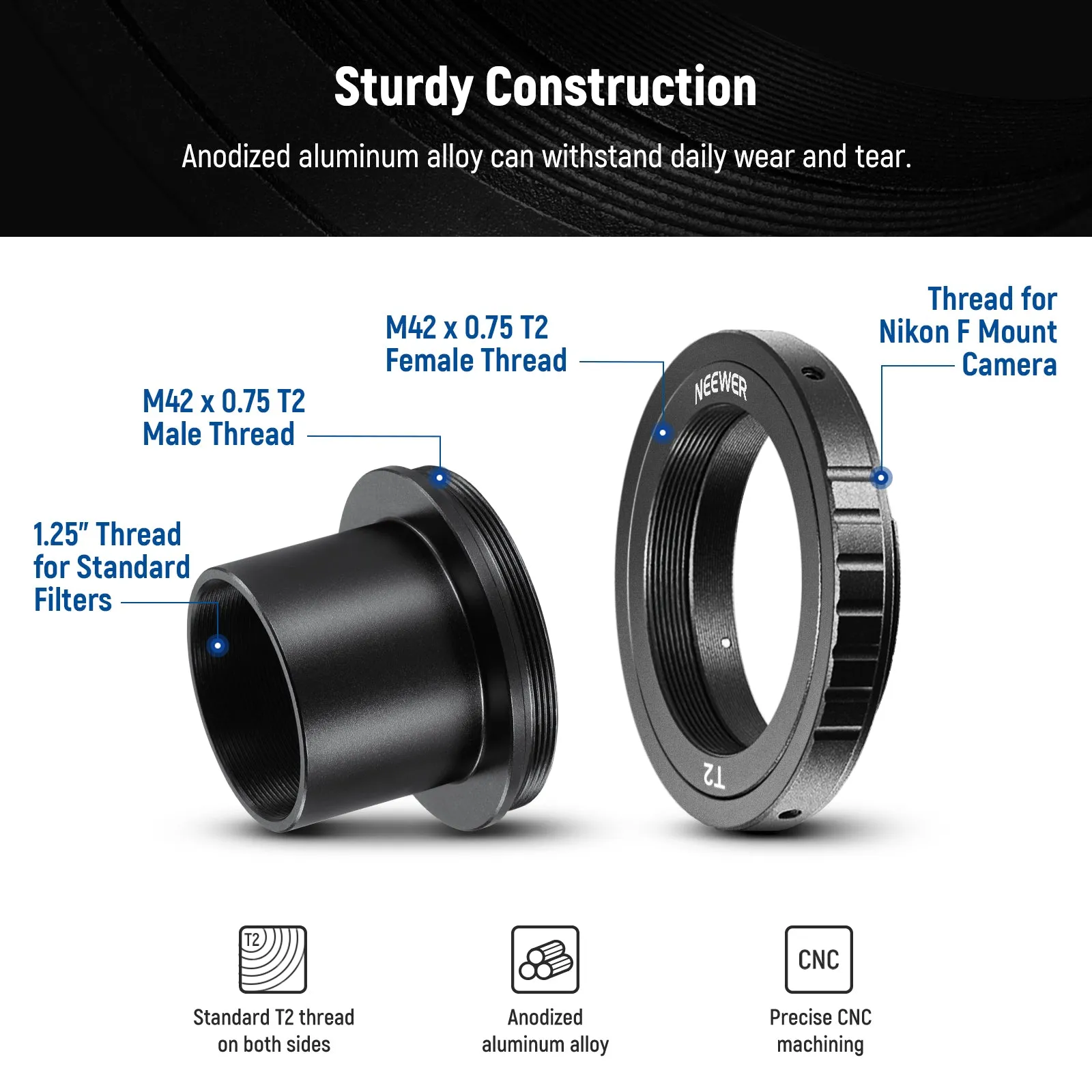 NEEWER LA-04 T Ring For Nikon F Mount Cameras