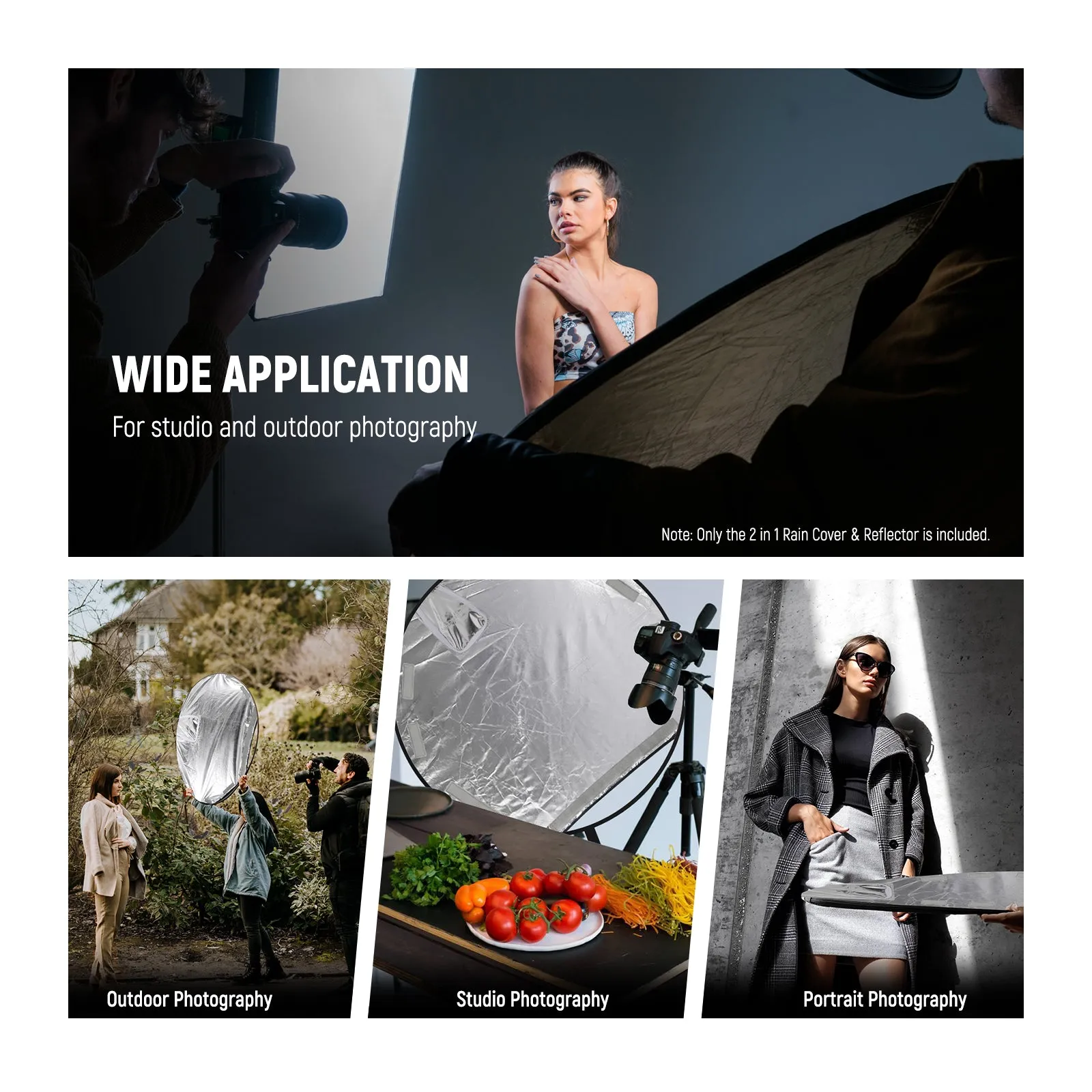 NEEWER PB017/PB018 2 in 1 Camera Rain Cover & Reflector