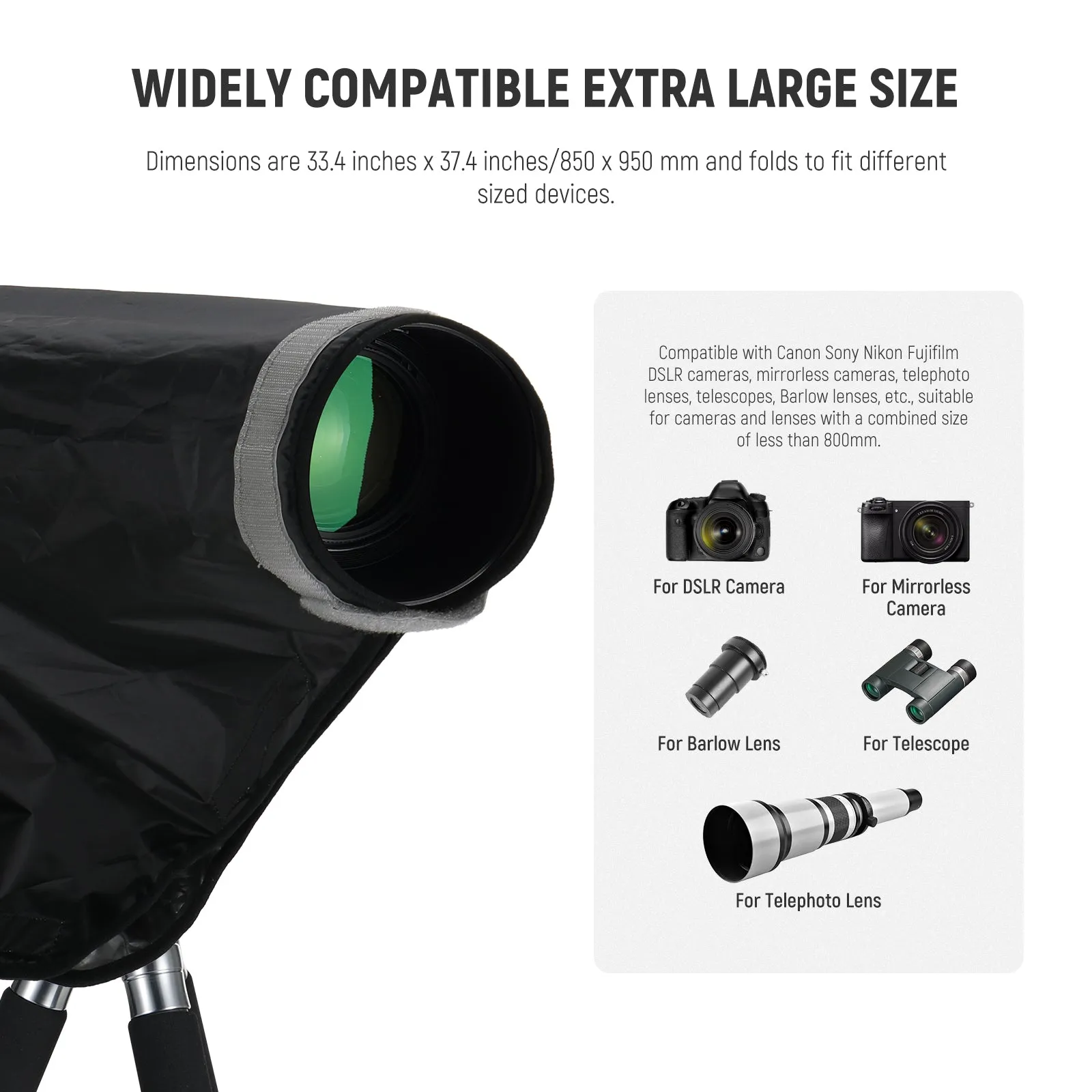 NEEWER PB017/PB018 2 in 1 Camera Rain Cover & Reflector