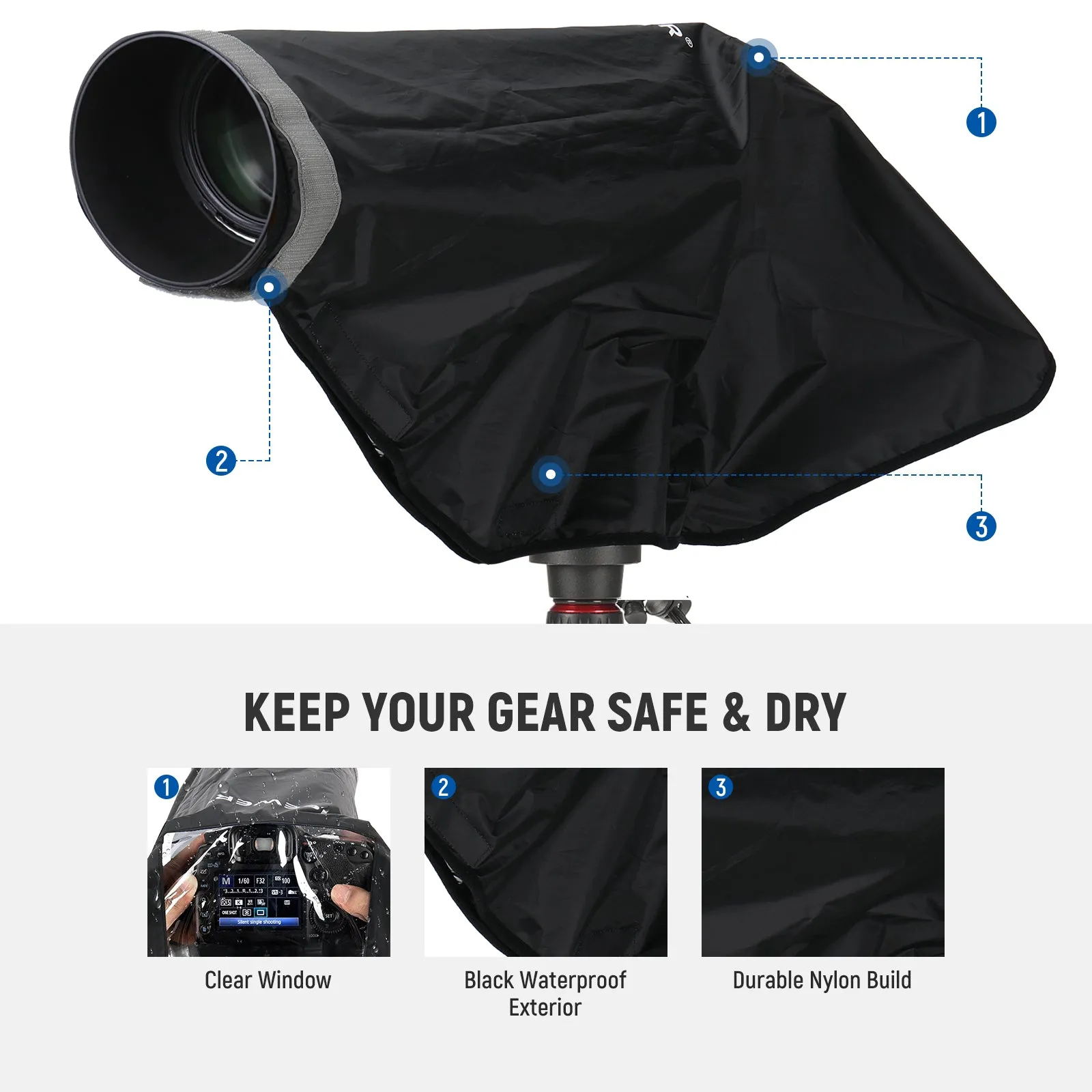 NEEWER PB017/PB018 2 in 1 Camera Rain Cover & Reflector