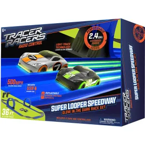 Tracer Racers RC Super Looper Speedway Glow In The Dark Race Set