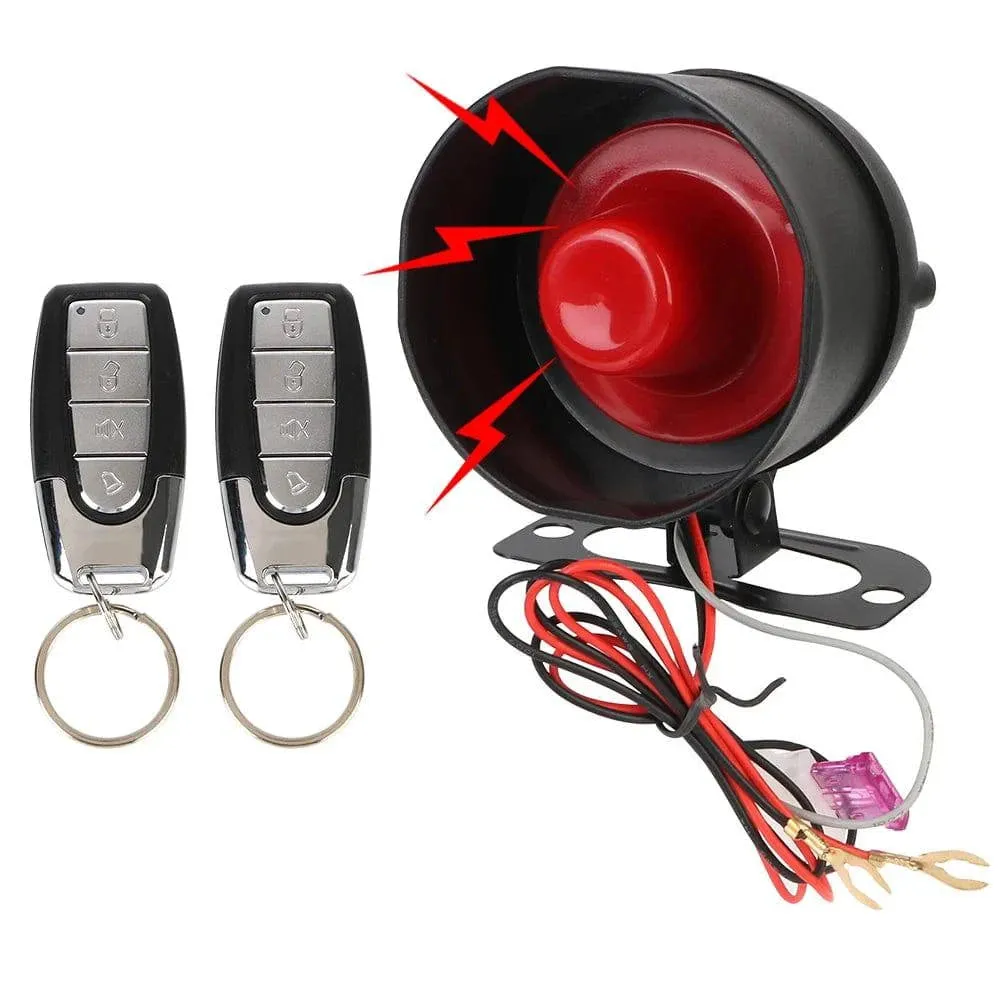 Universal Car Alarm 12V Automobile Protection System Device 7-Levels Sensitivity Vehicle Alarm System with 2 Remote Controllers
