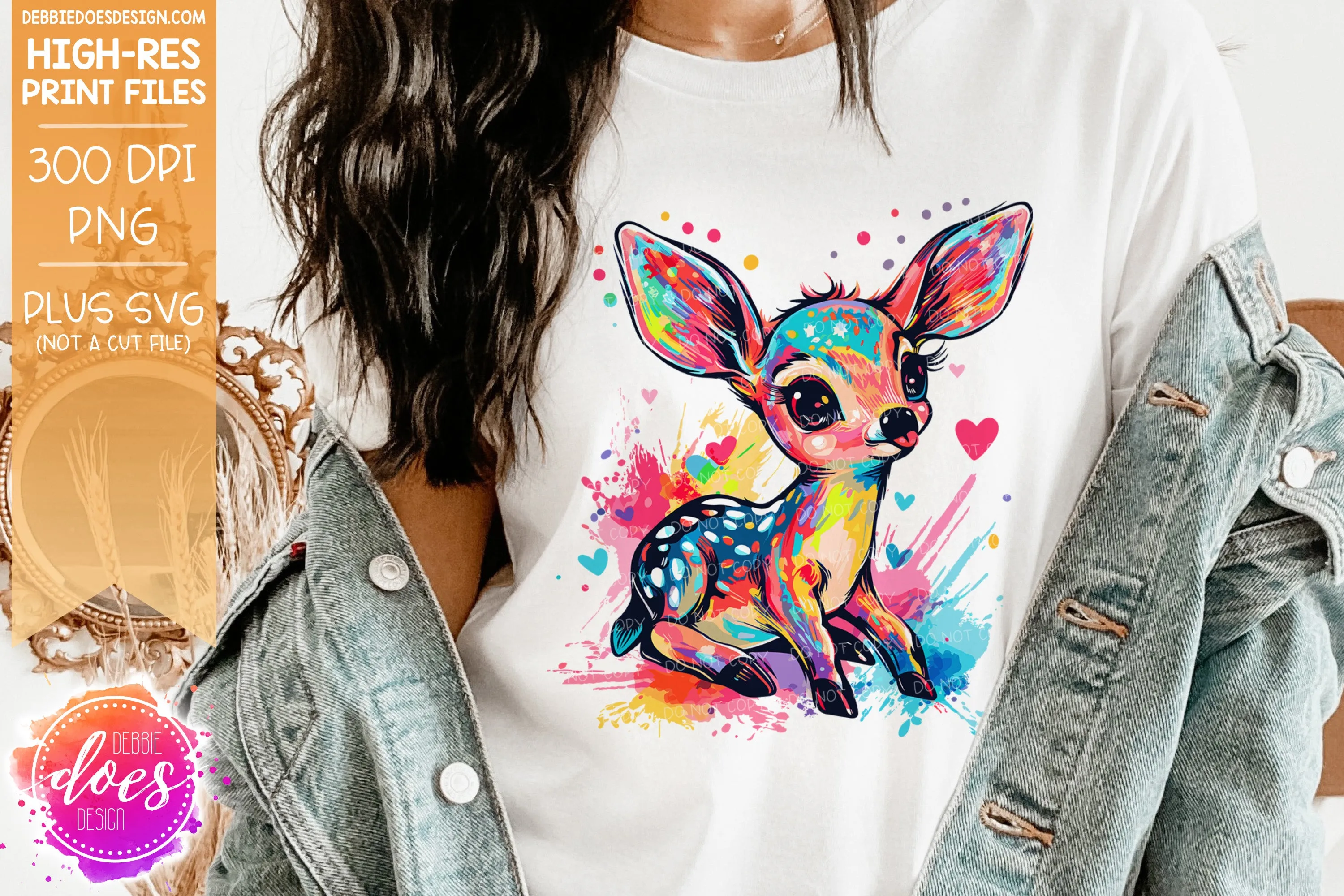 Valentine Doodle Animals - Baby Deer 2 - Design Element