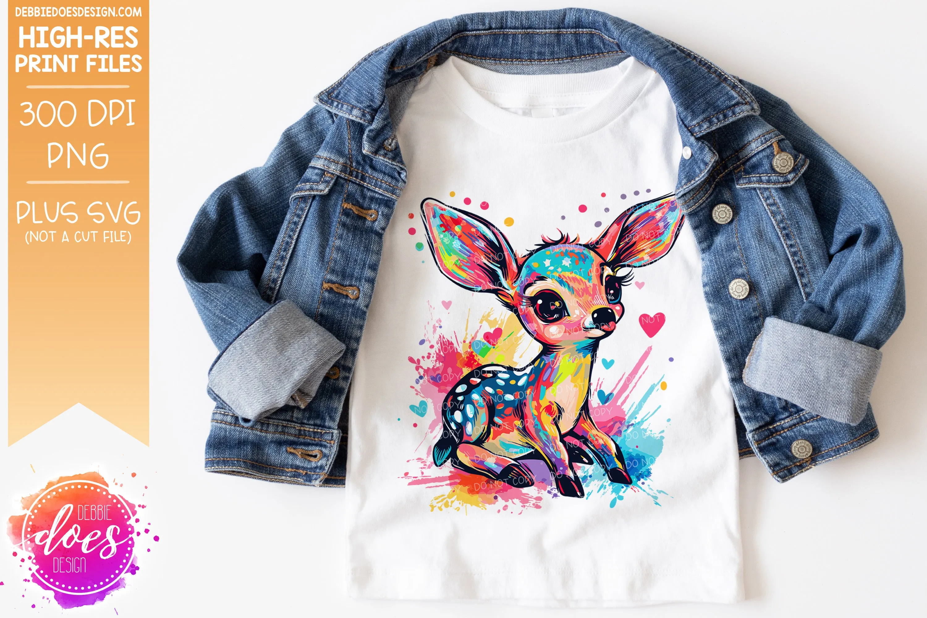 Valentine Doodle Animals - Baby Deer 2 - Design Element