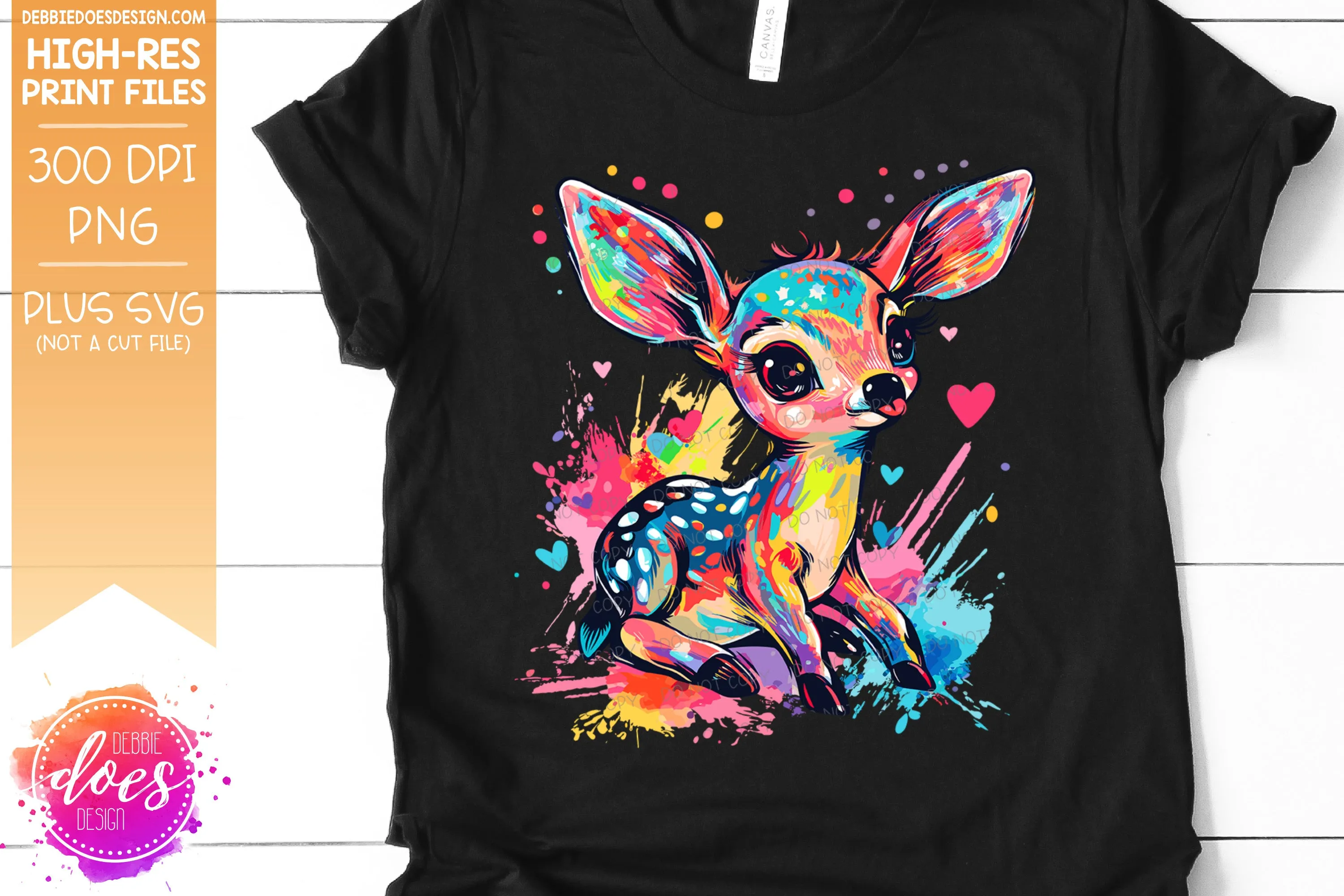 Valentine Doodle Animals - Baby Deer 2 - Design Element