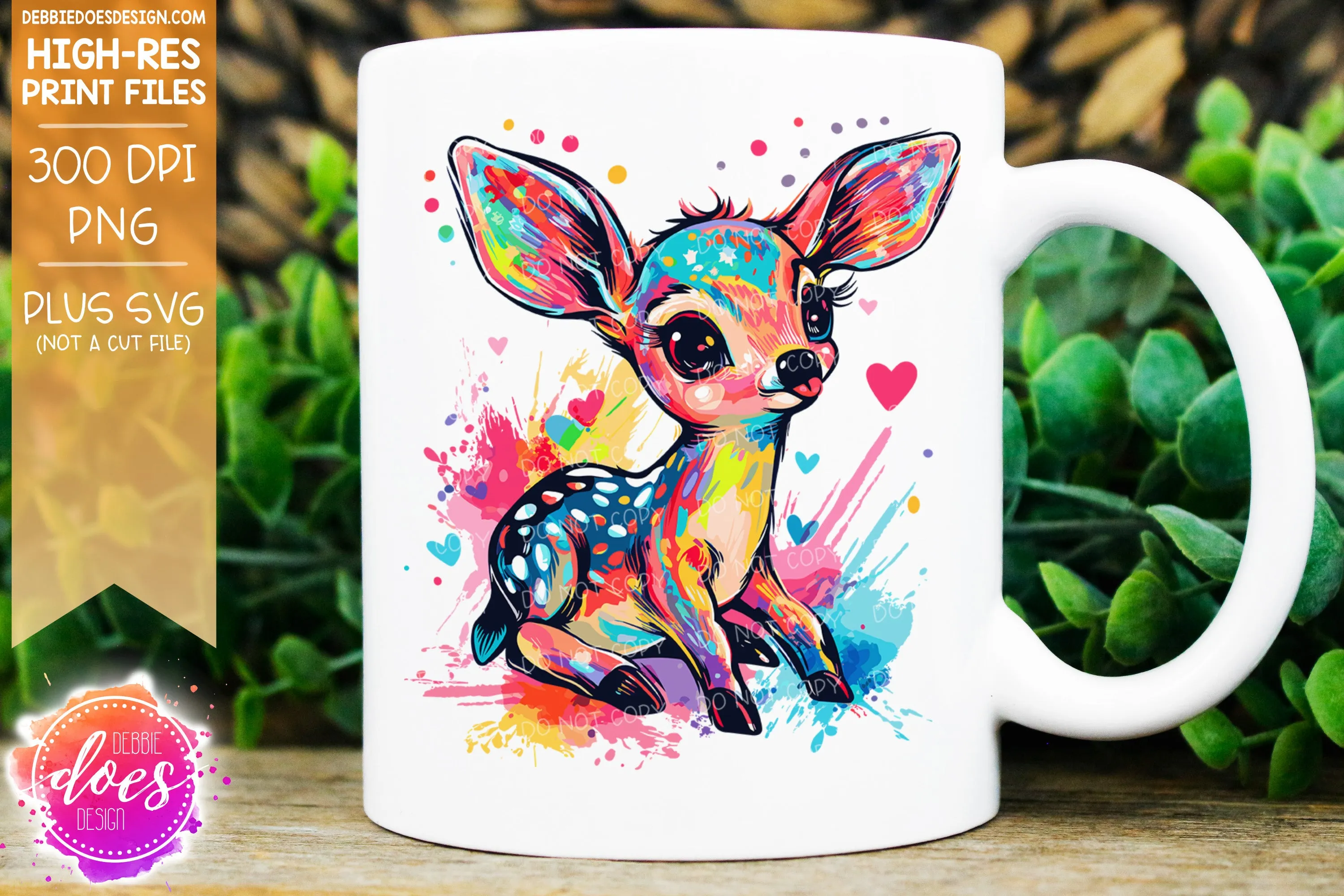 Valentine Doodle Animals - Baby Deer 2 - Design Element