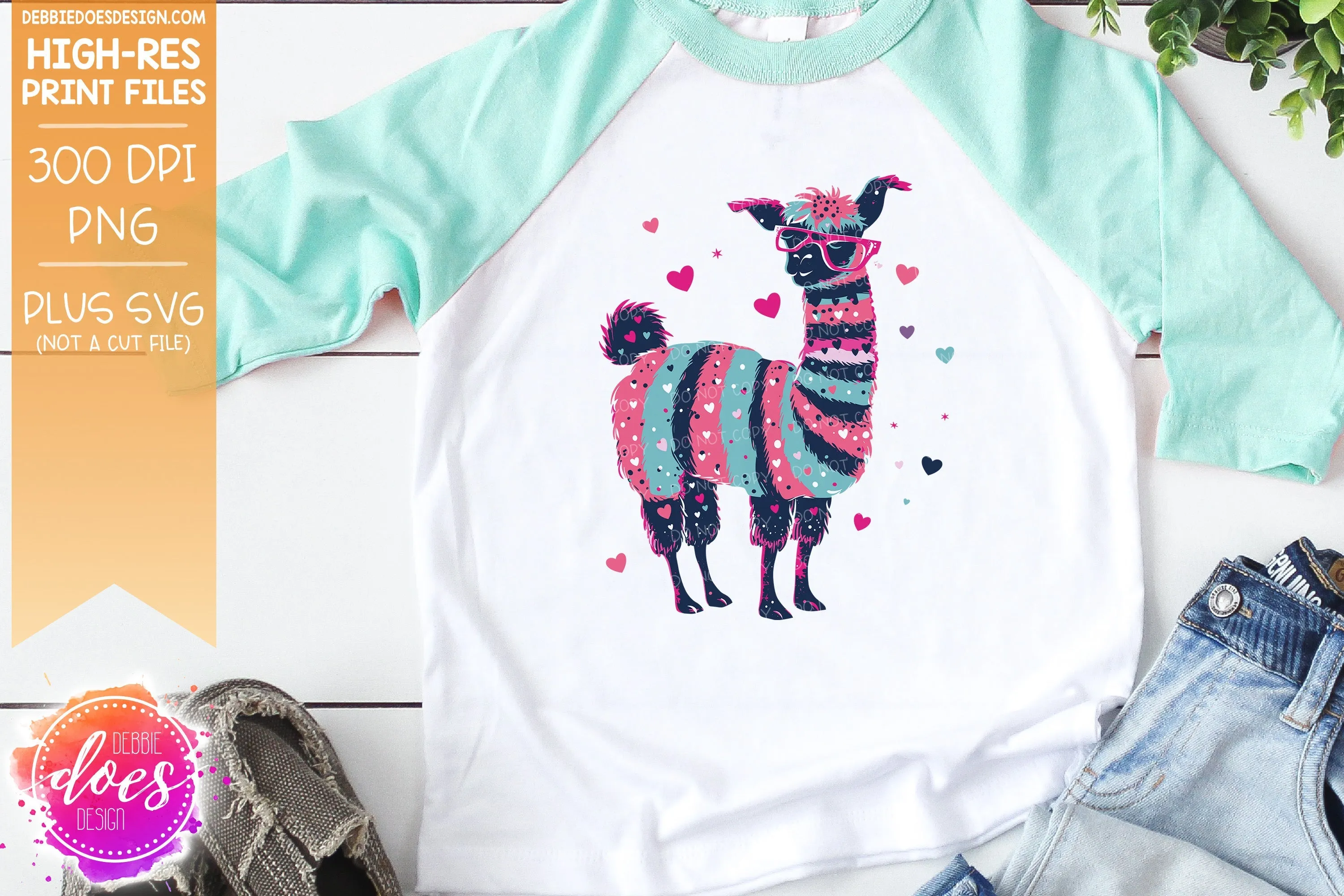 Valentine Doodle Animals - Llama 1 - Design Element