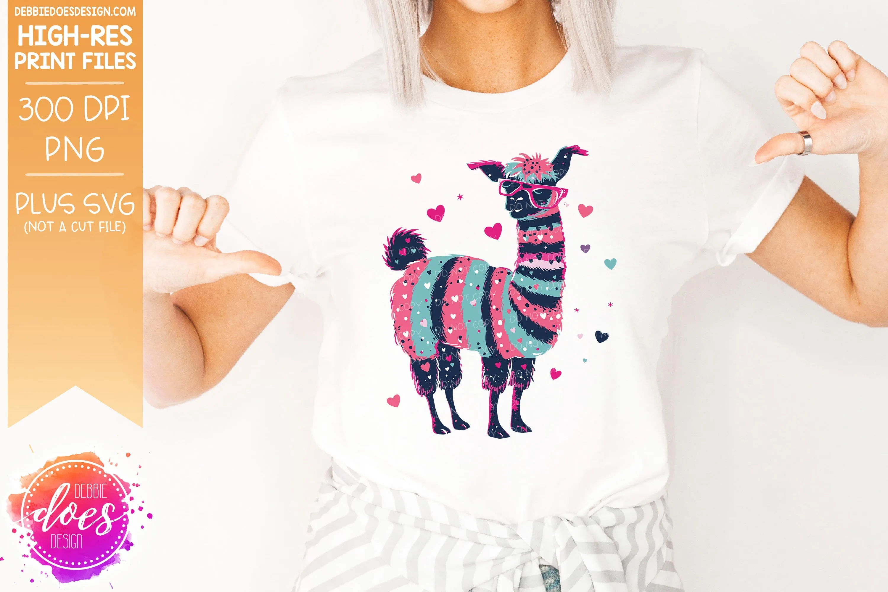 Valentine Doodle Animals - Llama 1 - Design Element