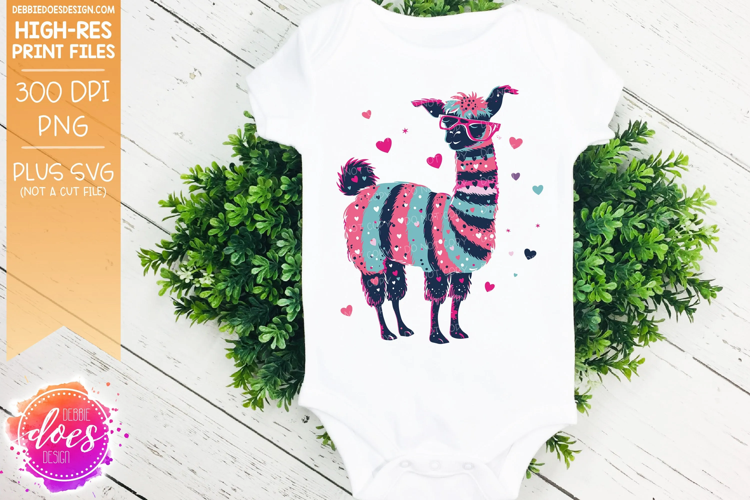 Valentine Doodle Animals - Llama 1 - Design Element