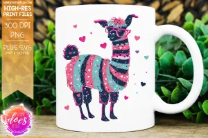 Valentine Doodle Animals - Llama 1 - Design Element