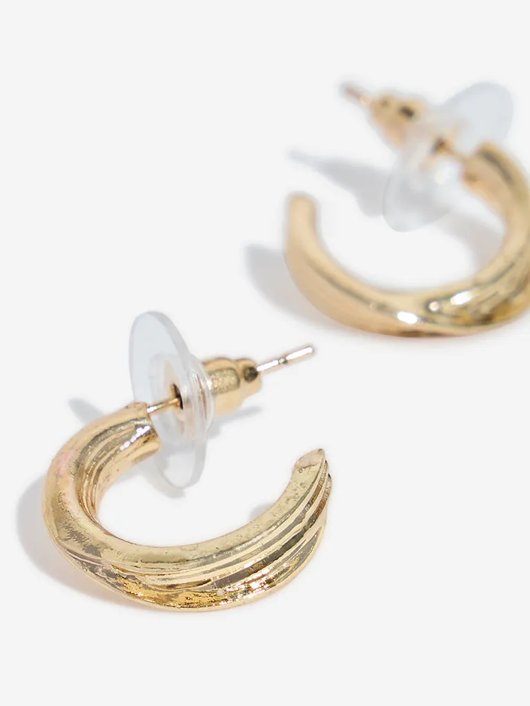 Westside Accessories Gold Twisted Hoop Earrings
