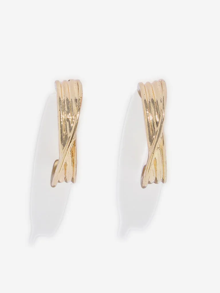 Westside Accessories Gold Twisted Hoop Earrings